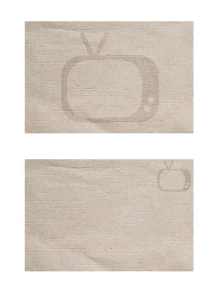 TV-ikonen på papper texturerat och bakgrund — Stockfoto