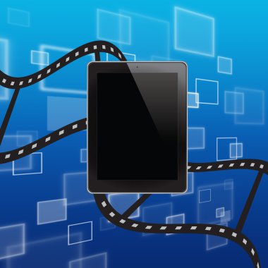 Tablet bilgisayarda film arka plan
