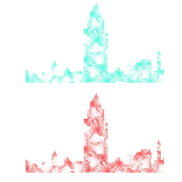 Impressão digital do ícone da cidade no fundo branco — Fotografia de Stock