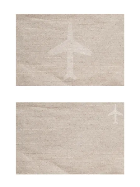Airplane icon on paper textured and background — Stock Photo, Image