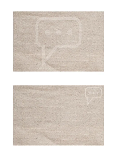Icono de comentario sobre fondo de papel y texturizado — Foto de Stock
