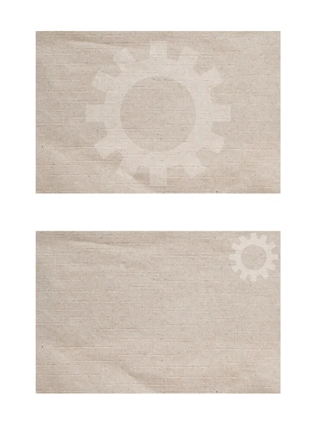 Gear icon on paper background and textured — Stock Photo, Image