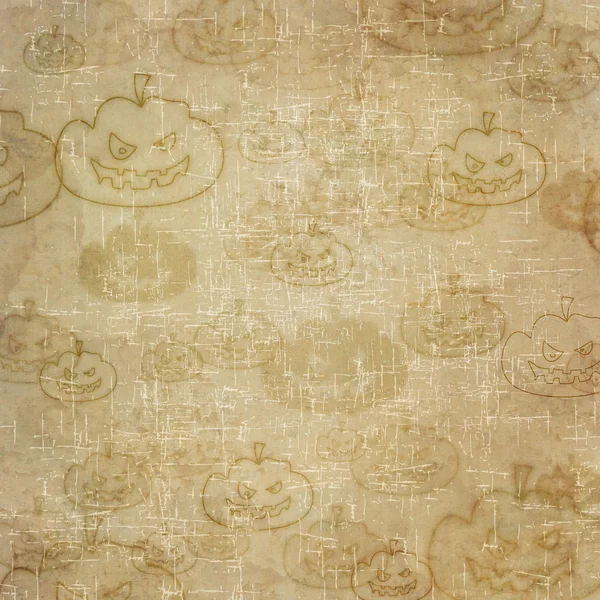 Pumpkin icon on old paper background and pattern — Stock Photo, Image