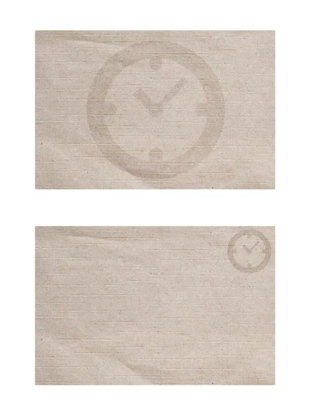 Uhr-Symbol auf Papierhintergrund und strukturiert — Stockfoto
