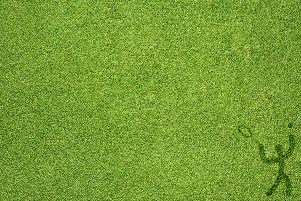 Esporte tênis na textura de grama verde e fundo — Fotografia de Stock