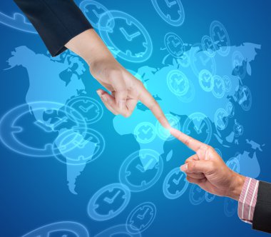 el zaman düğmeye bir dokunmatik ekran arayüzü