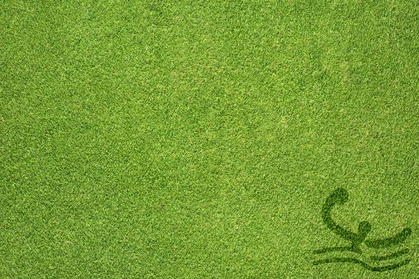 Esporte polo de água na textura de grama verde e fundo — Fotografia de Stock