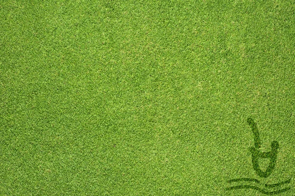 Sport Baseball auf grünem Gras Textur und Hintergrund — Stockfoto