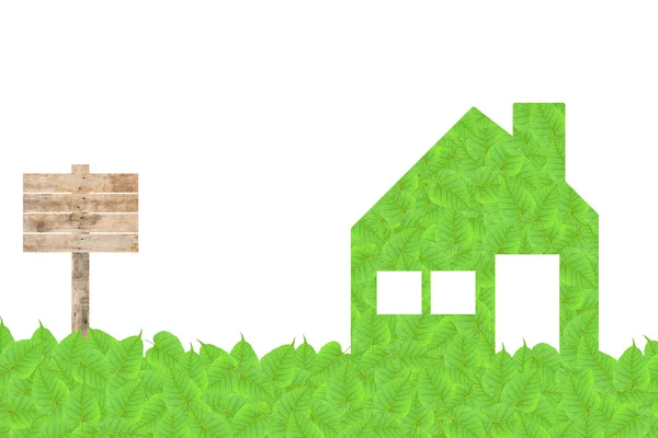 Otthon a zöld leveles textúra és a háttér — Stock Fotó