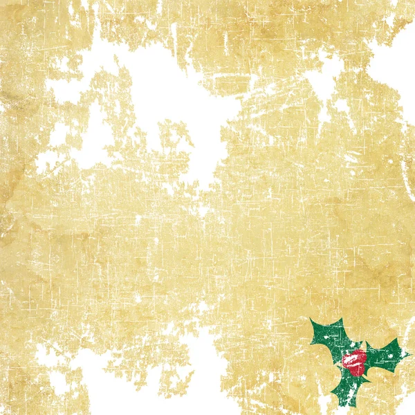 グランジ紙の背景色およびパターンにクリスマスのベリー — ストック写真