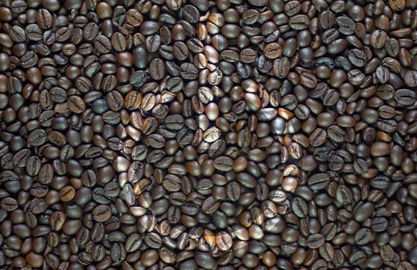 Icona di spegnimento su texture e sfondo del caffè — Foto Stock