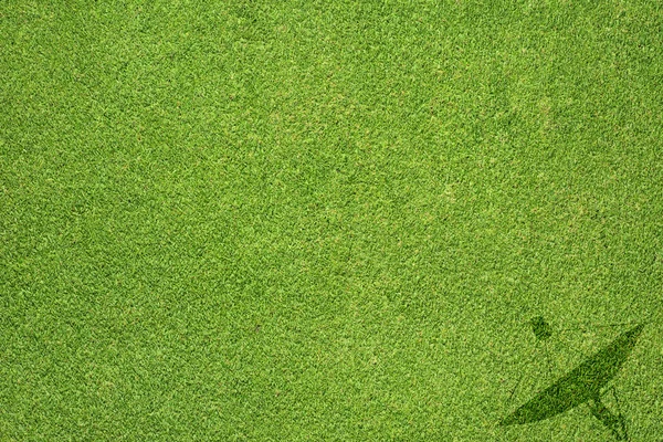 Спутниковое блюдо на зеленой текстуре травы и фоне — стоковое фото