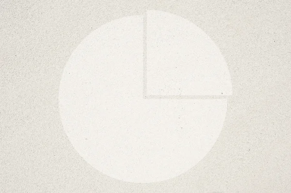 Cirkeldiagram pictogram op zand textuur en achtergrond — Stockfoto