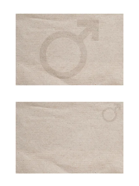 Піктограма символу гендерної людини на старій паперовій текстурі та фоні — стокове фото