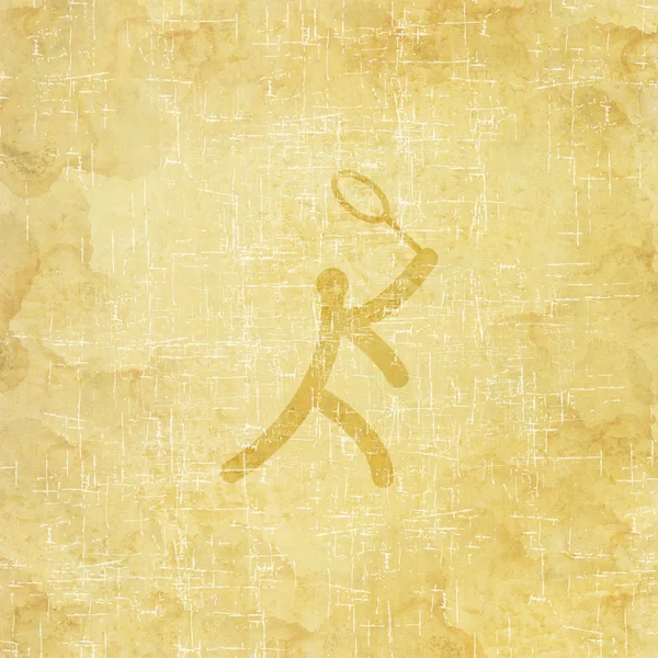Eski spor badminton simgesini ve dokulu arka plan kağıt — Stok fotoğraf