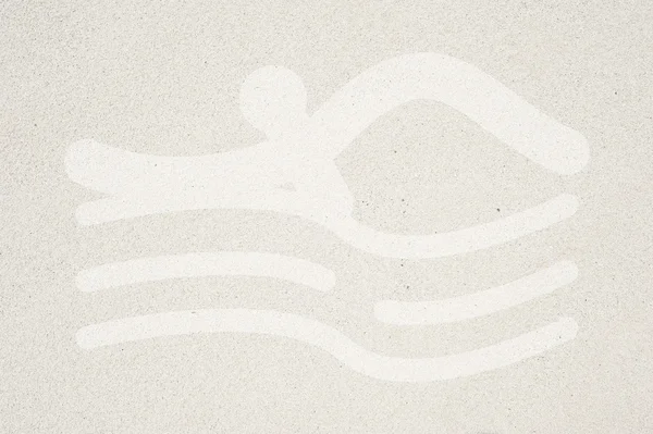 Sport simning ikonen på sand textur och bakgrund — Stockfoto