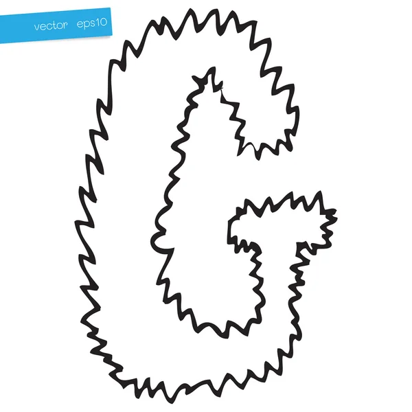 Hand drawing alphabet letter G in vector design — Stock Vector