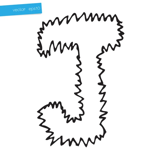 Hand drawing alphabet letter J in vector design — Stock Vector