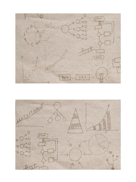 Desenho de plano de negócios sobre fundo de papel e texturizado — Fotografia de Stock