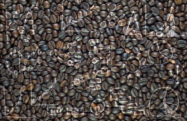 Rajz üzleti terv kávé háttér és szerkezetű — Stock Fotó