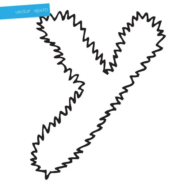 Hand drawing alphabet letter Y in vector design — Stock Vector