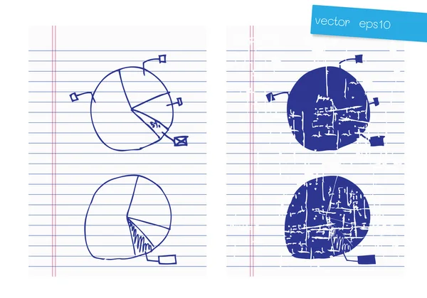 Dibujo gráfico de negocios sobre papel — Archivo Imágenes Vectoriales