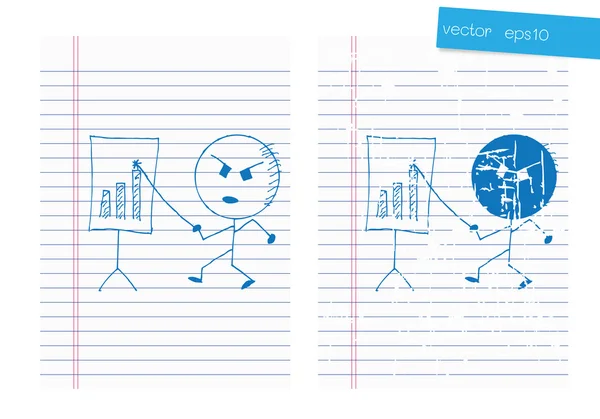 Geschäftsdiagramm auf Papier zeichnen — Stockvektor