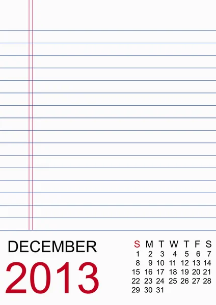 Calendario 2013 Paper Design - Dicembre — Foto Stock