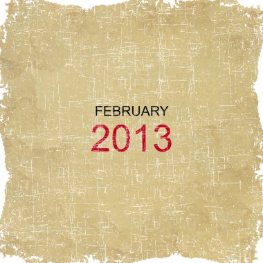 2013 takvim eski kağıt tasarımı - Şubat