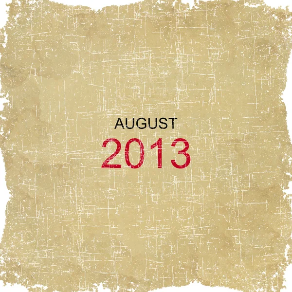 Starý papír kalendář 2013 navrhnout - srpen — Stock fotografie