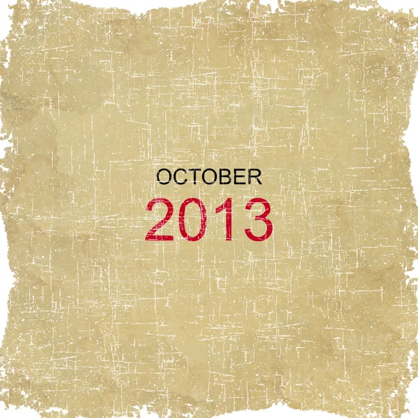 2013 Calendar Old Paper Design - October — Stock Photo, Image