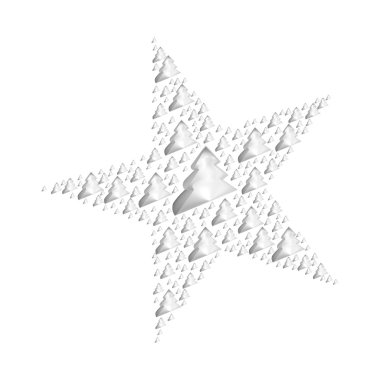 Beyaz arka planda noel ağaçları