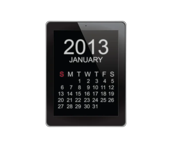 2013 kalendarz tabletki biały — Zdjęcie stockowe