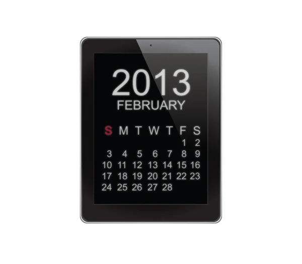 Kalendertafel 2013 auf weiß — Stockfoto