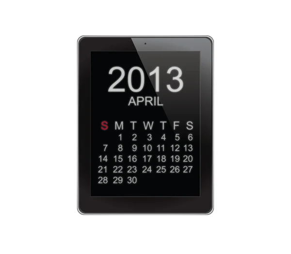 Calendario 2013 Tablet su bianco — Foto Stock