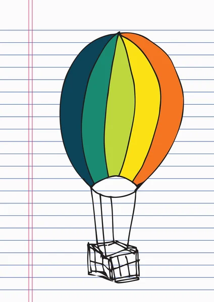 Luftballon auf Papier zeichnen — Stockvektor