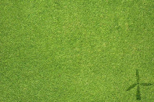 Icono de turbina eólica sobre fondo de hierba verde —  Fotos de Stock