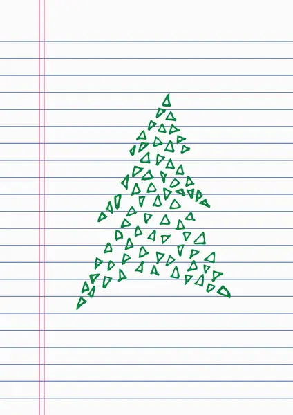 Weihnachten auf Papier zeichnen — Stockvektor