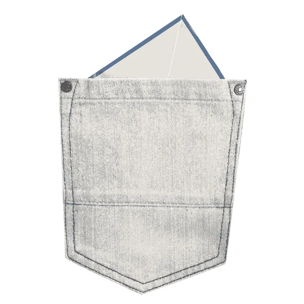 Tomt papper i jeans fickan — Stock vektor