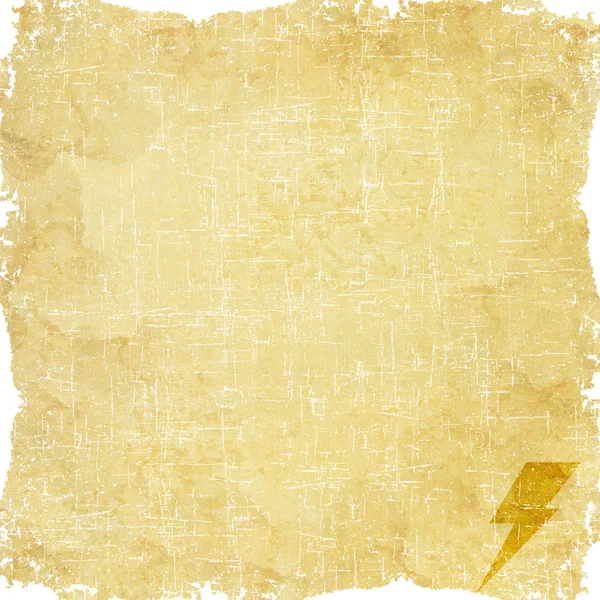 Eski kağıt arka plan üzerinde yıldırım simgesi — Stok fotoğraf