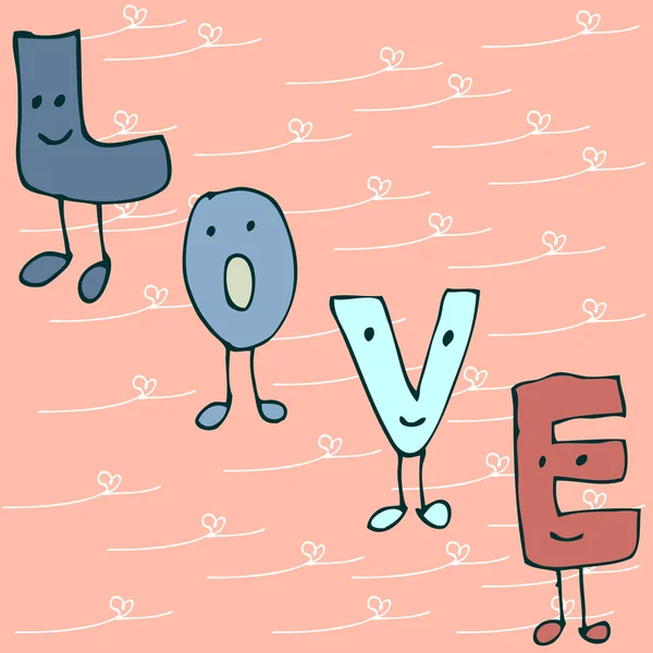 Dibujar carta de amor — Vector de stock