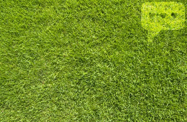 녹색 잔디 배경에서 코멘트 아이콘 — 스톡 사진