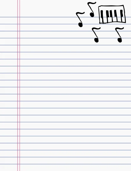 Dibujo a mano música sobre papel — Vector de stock