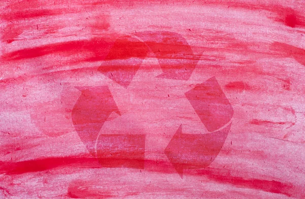 Recycle icon on water color background — Stock Photo, Image
