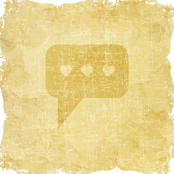 Comment icon on old paper background — Stock Photo, Image