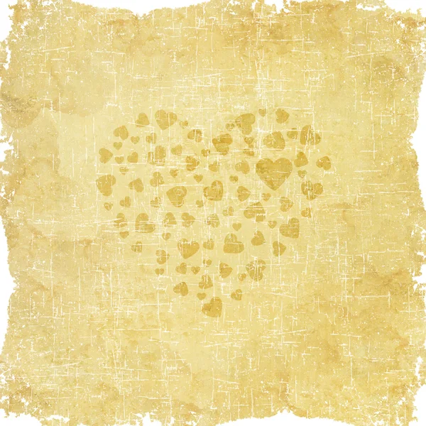 Heart icon on old paper background — Stock Photo, Image