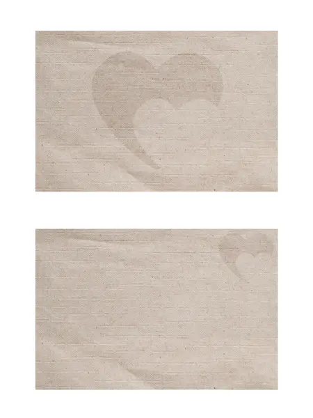 Kağıt arka plan üzerinde kalp ve dokulu — Stok fotoğraf