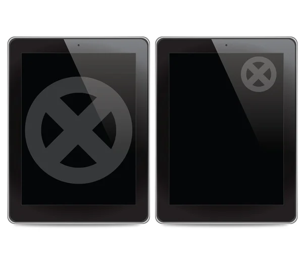 Label icon on tablet computer — Stock Photo, Image
