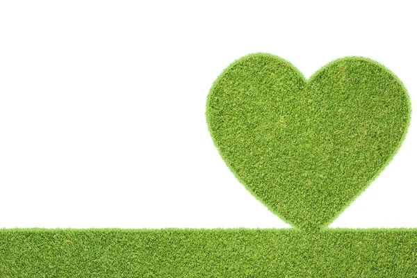 Heart of green grass texture and background — Stock Photo, Image