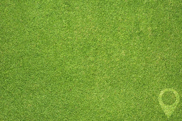 Pin icona su erba verde texture e sfondo — Foto Stock